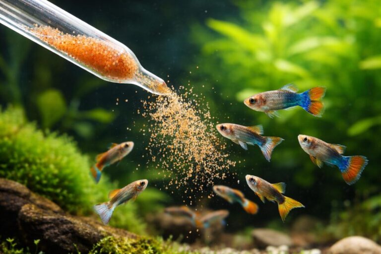 Nourrir les alevins de poissons tropicaux avec des artémias